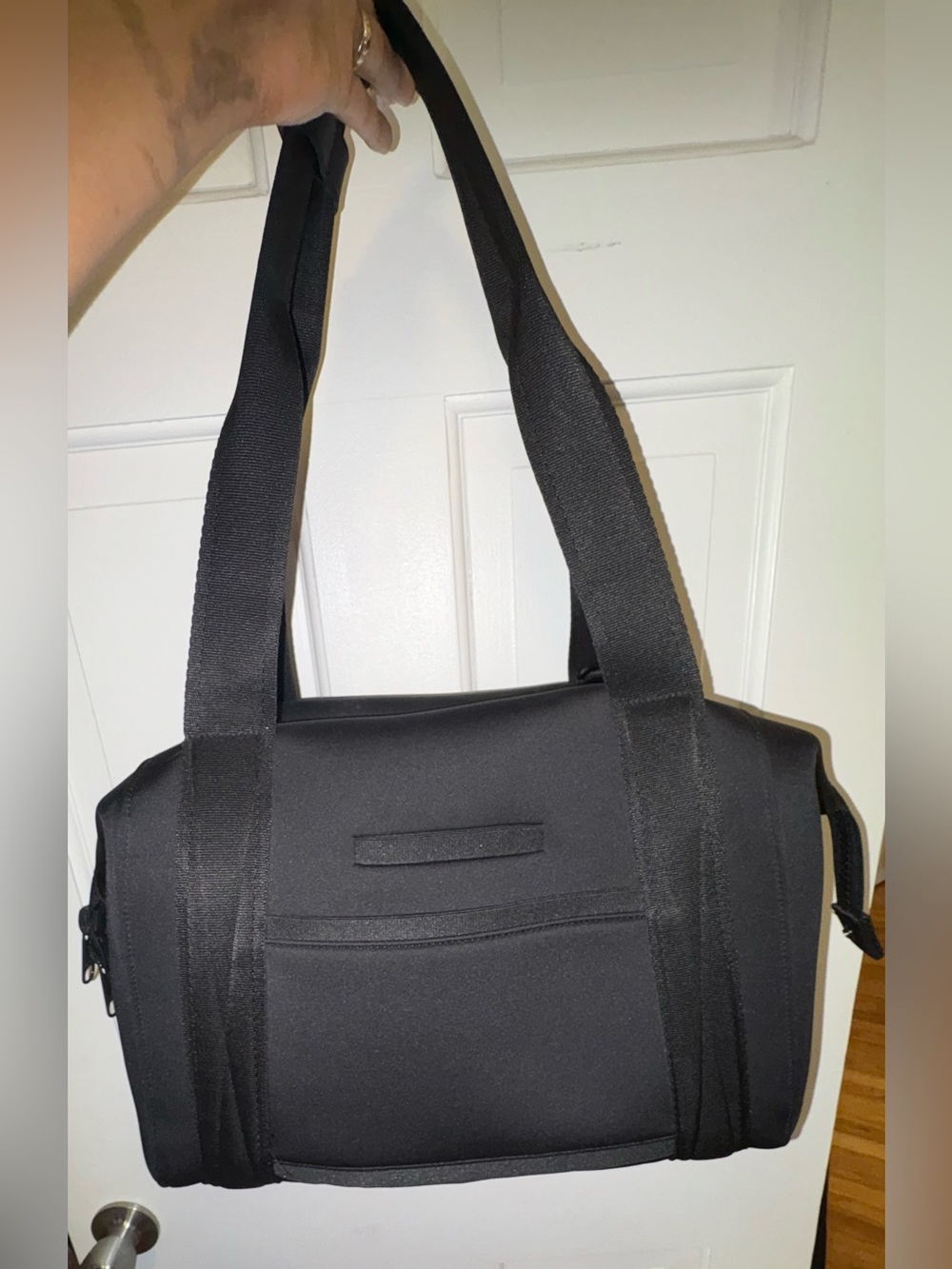Medium Dagne Dover Black Duffel Tote with Wide Straps - Picture 2 of 15